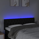 vidaXL fekete szövet LED-es fejtámla 144 x 7 x 78/88 cm