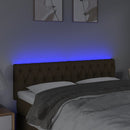 vidaXL sötétbarna szövet LED-es fejtámla 144 x 7 x 78/88 cm