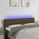 vidaXL sötétbarna szövet LED-es fejtámla 144 x 7 x 78/88 cm