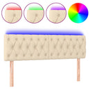 vidaXL krémszínű szövet LED-es fejtámla 144x7x78/88 cm