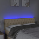 vidaXL krémszínű szövet LED-es fejtámla 144x7x78/88 cm