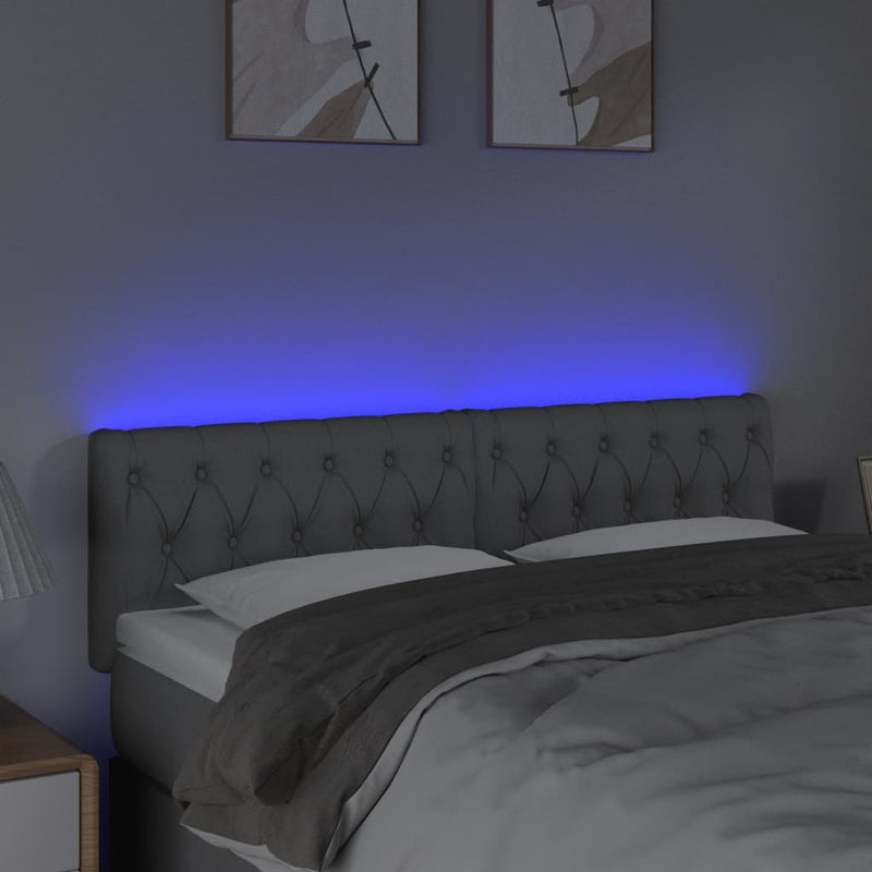 vidaXL világosszürke szövet LED-es fejtámla 160x7x78/88 cm