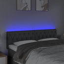 vidaXL sötétszürke szövet LED-es fejtámla 160x7x78/88 cm