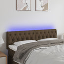 vidaXL sötétbarna szövet LED-es fejtámla 160x7x78/88 cm