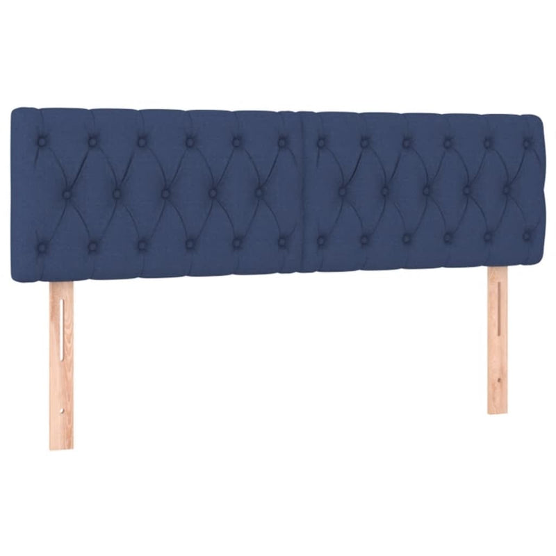 vidaXL kék szövet LED-es fejtámla 160x7x78/88 cm