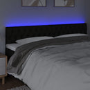 vidaXL fekete szövet LED-es fejtámla 180x7x78/88 cm