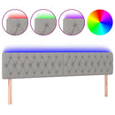 vidaXL világosszürke szövet LED-es fejtámla 200x7x78/88 cm
