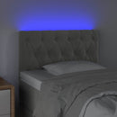 vidaXL világosszürke bársony LED-es fejtámla 80x7x78/88 cm