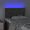 vidaXL sötétszürke bársony LED-es fejtámla 80x7x78/88 cm