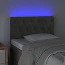 vidaXL sötétszürke bársony LED-es fejtámla 80x7x78/88 cm