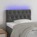 vidaXL sötétszürke bársony LED-es fejtámla 80x7x78/88 cm