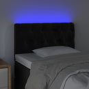 vidaXL fekete bársony LED-es fejtámla 80 x 7 x 78/88 cm