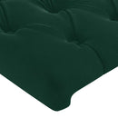 vidaXL sötétzöld bársony LED-es fejtámla 80 x 7 x 78/88 cm