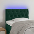 vidaXL sötétzöld bársony LED-es fejtámla 80 x 7 x 78/88 cm