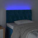 vidaXL sötétkék bársony LED-es fejtámla 80 x 7 x 78/88 cm