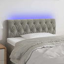 vidaXL világosszürke bársony LED-es fejtámla 100 x 7 x 78/88 cm