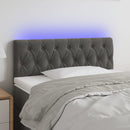 vidaXL sötétszürke bársony LED-es fejtámla 100 x 7 x 78/88 cm
