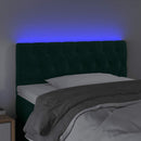 vidaXL sötétzöld bársony LED-es fejtámla 100 x 7 x 78/88 cm