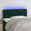 vidaXL sötétzöld bársony LED-es fejtámla 100 x 7 x 78/88 cm