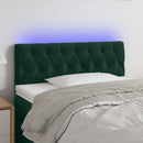 vidaXL sötétzöld bársony LED-es fejtámla 100 x 7 x 78/88 cm