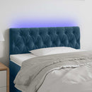 vidaXL sötétkék bársony LED-es fejtámla 100 x 7 x 78/88 cm
