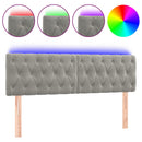 vidaXL világosszürke bársony LED-es fejtámla 144 x 7 x 78/88 cm