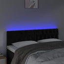 vidaXL fekete bársony LED-es fejtámla 144 x 7 x 78/88 cm