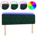 vidaXL sötétzöld bársony LED-es fejtámla 144 x 7 x 78/88 cm