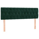 vidaXL sötétzöld bársony LED-es fejtámla 144 x 7 x 78/88 cm