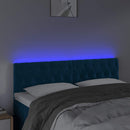 vidaXL sötétkék bársony LED-es fejtámla 144 x 7 x 78/88 cm