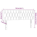 vidaXL sötétkék bársony LED-es fejtámla 144 x 7 x 78/88 cm