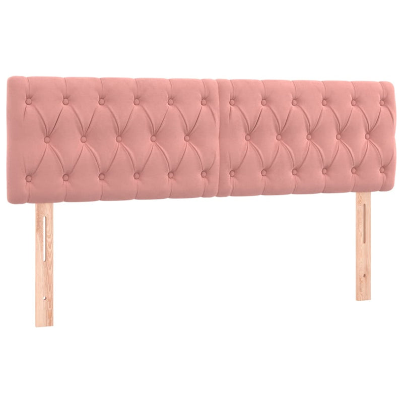 vidaXL rózsaszín bársony LED-es fejtámla 144 x 7 x 78/88 cm