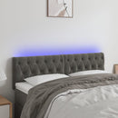 vidaXL sötétszürke bársony LED-es fejtámla 160 x 7 x 78/88 cm