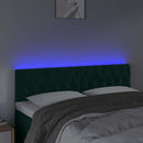 vidaXL sötétzöld bársony LED-es fejtámla 160 x 7 x 78/88 cm