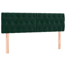 vidaXL sötétzöld bársony LED-es fejtámla 160 x 7 x 78/88 cm