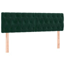 vidaXL sötétzöld bársony LED-es fejtámla 160 x 7 x 78/88 cm