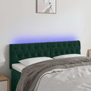 vidaXL sötétzöld bársony LED-es fejtámla 160 x 7 x 78/88 cm
