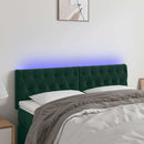 vidaXL sötétzöld bársony LED-es fejtámla 160 x 7 x 78/88 cm