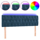 vidaXL sötétkék bársony LED-es fejtámla 160 x 7 x 78/88 cm