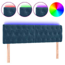 vidaXL sötétkék bársony LED-es fejtámla 160 x 7 x 78/88 cm