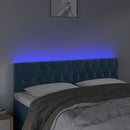vidaXL sötétkék bársony LED-es fejtámla 160 x 7 x 78/88 cm