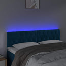 vidaXL sötétkék bársony LED-es fejtámla 160 x 7 x 78/88 cm