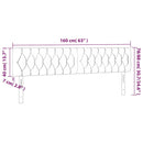 vidaXL sötétkék bársony LED-es fejtámla 160 x 7 x 78/88 cm