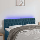 vidaXL sötétkék bársony LED-es fejtámla 160 x 7 x 78/88 cm
