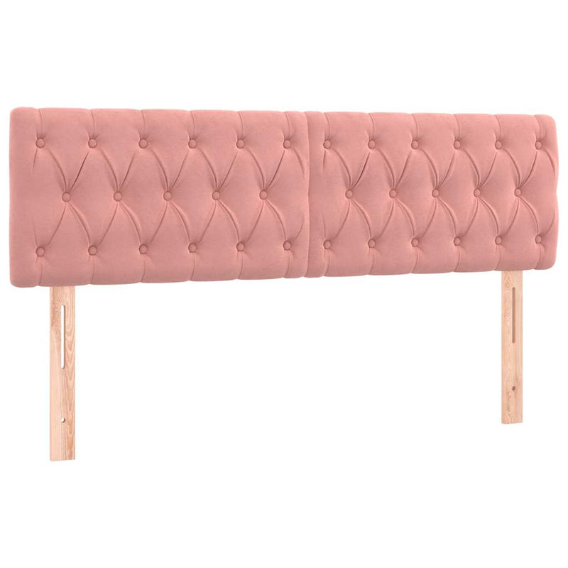 vidaXL rózsaszín bársony LED-es fejtámla 160 x 7 x 78/88 cm