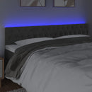 vidaXL sötétszürke bársony LED-es fejtámla 180 x 7 x 78/88 cm