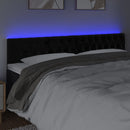 vidaXL fekete bársony LED-es fejtámla 180 x 7 x 78/88 cm