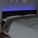 vidaXL fekete bársony LED-es fejtámla 180 x 7 x 78/88 cm