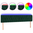 vidaXL sötétzöld bársony LED-es fejtámla 180 x 7 x 78/88 cm