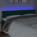 vidaXL sötétzöld bársony LED-es fejtámla 180 x 7 x 78/88 cm